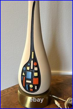 Midcentury Lamp Italian Ceramic Rare Vintage MCM. Tall, Slender & Gorgeous