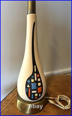 Midcentury Lamp Italian Ceramic Rare Vintage MCM. Tall, Slender & Gorgeous