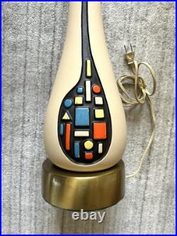 Midcentury Lamp Italian Ceramic Rare Vintage MCM. Tall, Slender & Gorgeous