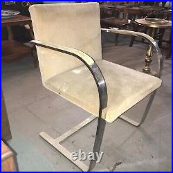 Mies van der Rohe for Knoll Brno Flat Bar Stainless Steel Chair mid century rare