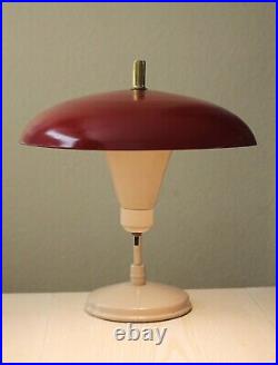 Minty! MID Century Modern Saucer Table Lamp! Atomic 1950s Rare Swing Arm