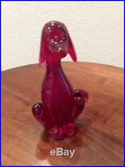 Most Rare Ruby Red Viking Glass #1323 Epic Dog Lop Eared Fabulous One Owner