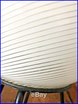Murano Glass Egg Lamp Tripod Mid-Century Modern Venini Swirl Rare 60s 70s