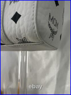 NWT RARE MCM Mini Aren Top Zip Tote White/Black