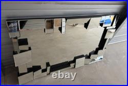 Neal Small Slopes Faceted Sculptural Wall Mirror Mid Century Modern 49x32 RARE