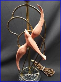 Nice Looking Rare 1954 FORDYCE Mid-Century Modern Pink Bird Table Lamp