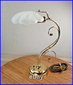 ORREFORS Art Glass table lamp, rare mid century modern by Carl Fagerlund