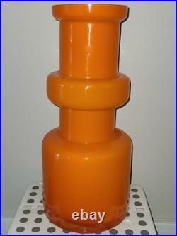 Orange Opal White Vase Very Rare Denmark