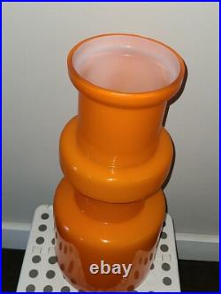 Orange Opal White Vase Very Rare Denmark