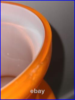 Orange Opal White Vase Very Rare Denmark