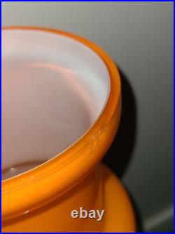 Orange Opal White Vase Very Rare Denmark