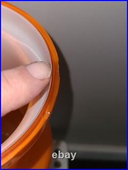 Orange Opal White Vase Very Rare Denmark