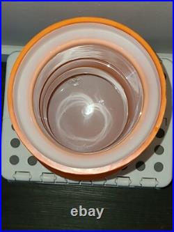 Orange Opal White Vase Very Rare Denmark