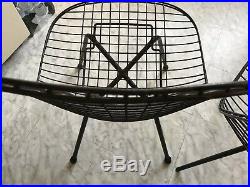 Original Pair Of Eames Herman Miller Wire Mesh DKR Chair X Metal Base Rare MCM
