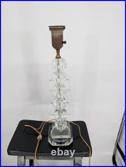 Original Vintage MCM Geometric Stacked Cube and Ball Crystal Table Lamp RARE Original Vintage MCM Geometric Stacked Cube and Ball Crystal Table Lamp RARE