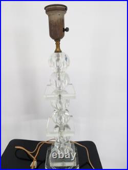 Original Vintage MCM Geometric Stacked Cube and Ball Crystal Table Lamp RARE Original Vintage MCM Geometric Stacked Cube and Ball Crystal Table Lamp RARE