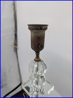 Original Vintage MCM Geometric Stacked Cube and Ball Crystal Table Lamp RARE Original Vintage MCM Geometric Stacked Cube and Ball Crystal Table Lamp RARE