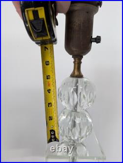 Original Vintage MCM Geometric Stacked Cube and Ball Crystal Table Lamp RARE Original Vintage MCM Geometric Stacked Cube and Ball Crystal Table Lamp RARE