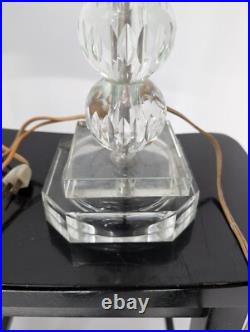 Original Vintage MCM Geometric Stacked Cube and Ball Crystal Table Lamp RARE Original Vintage MCM Geometric Stacked Cube and Ball Crystal Table Lamp RARE