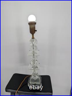 Original Vintage MCM Geometric Stacked Cube and Ball Crystal Table Lamp RARE Original Vintage MCM Geometric Stacked Cube and Ball Crystal Table Lamp RARE