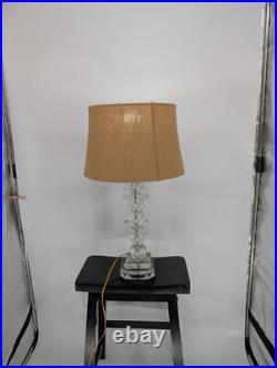 Original Vintage MCM Geometric Stacked Cube and Ball Crystal Table Lamp RARE Original Vintage MCM Geometric Stacked Cube and Ball Crystal Table Lamp RARE