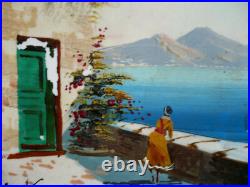 PAIR RARE ANTONIO DeVITY DE VITY OIL PAINTING TILES, LISTED MID CENTURY MODERN