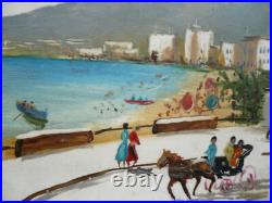 PAIR RARE ANTONIO DeVITY DE VITY OIL PAINTING TILES, LISTED MID CENTURY MODERN