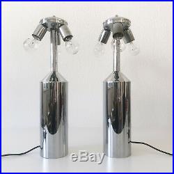 PAIR of LARGE & RARE Mid Century Modern TABLE LAMPS by WKR, Germany, 1970s