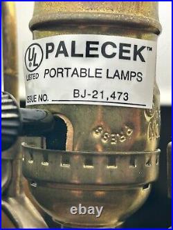 PALECEK Vintage Mid-Century Modern Rattan Table Lamps Allan Palecek MCM RARE