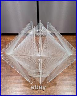PAUL SECON Sompex Lucite String Wire Space Age Shade MCM Pendant Fixture RARE