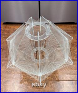 PAUL SECON Sompex Lucite String Wire Space Age Shade MCM Pendant Fixture RARE