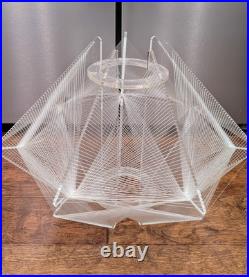 PAUL SECON Sompex Lucite String Wire Space Age Shade MCM Pendant Fixture RARE