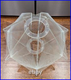 PAUL SECON Sompex Lucite String Wire Space Age Shade MCM Pendant Fixture RARE