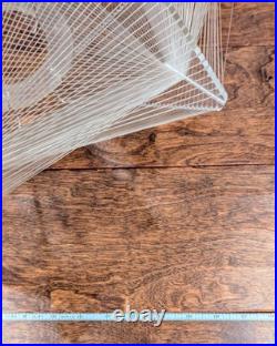 PAUL SECON Sompex Lucite String Wire Space Age Shade MCM Pendant Fixture RARE