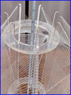 PAUL SECON Sompex Lucite String Wire Space Age Shade MCM Pendant Fixture RARE