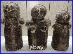 Painted Terracotta Mid Century Modern Art Pottery Figure Sculpture Set HTH RARE