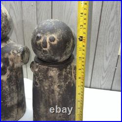 Painted Terracotta Mid Century Modern Art Pottery Figure Sculpture Set HTH RARE