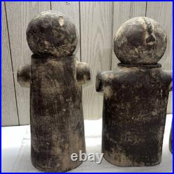 Painted Terracotta Mid Century Modern Art Pottery Figure Sculpture Set HTH RARE