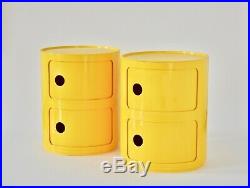 Pair Componibili by Anna Castelli for Kartell Rare Yellow Color Space Age