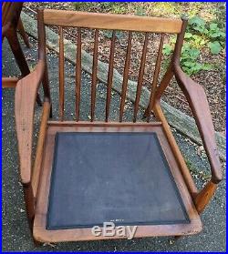 Pair Milo Baughman Thayer Coggin teak lounge chair mid century rare