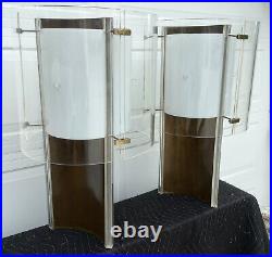 Pair Of Mid Century Modern Rare Unique Massimo Vignelli Style Lucite Table Lamps Pair Of Mid Century Modern Rare Unique Massimo Vignelli Style Lucite Table Lamps