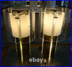 Pair Of Mid Century Modern Rare Unique Massimo Vignelli Style Lucite Table Lamps Pair Of Mid Century Modern Rare Unique Massimo Vignelli Style Lucite Table Lamps