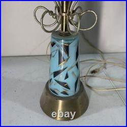 Pair Of Rare Vintage Mid Century Modern Atomic Starburst Brass Torchiere Lamps