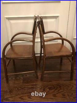 Pair Of Vintage MID Century Modern Childs Chairs Bent Wood Arms Eames Era Rare
