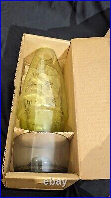 Pair RARE MCM Kastrup Holmegaard Denmark 2 Piece Glass Hurricane Lamps in Boxes