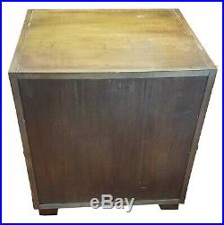 Pair of Baker Furniture Campaign Style Mid Century Modern Rare Nightstands Brass