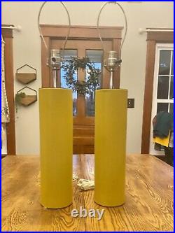 Pair of Mid-Century SONNEMAN For Kovacs Faux Leather Wrapped Table Lamps. RARE
