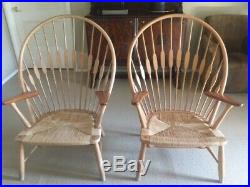 Pair of RARE Vintage Peacock Chairs by Hans Wegner Made By Johannes Hansen