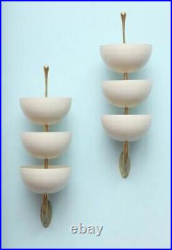 Pair of Rare Italian Stilnovo Style Mid Century Wall Sconces Lights Lamps