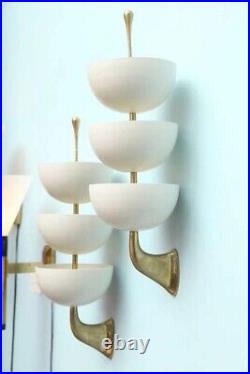 Pair of Rare Italian Stilnovo Style Mid Century Wall Sconces Lights Lamps